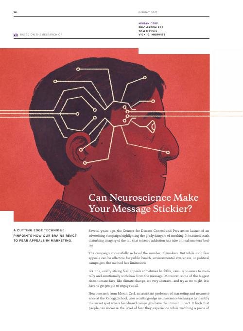 Prof. Cerf's research on fear appeals featured in Kellogg Insight: "Can Neuroscience Make Your Message Stickier?"