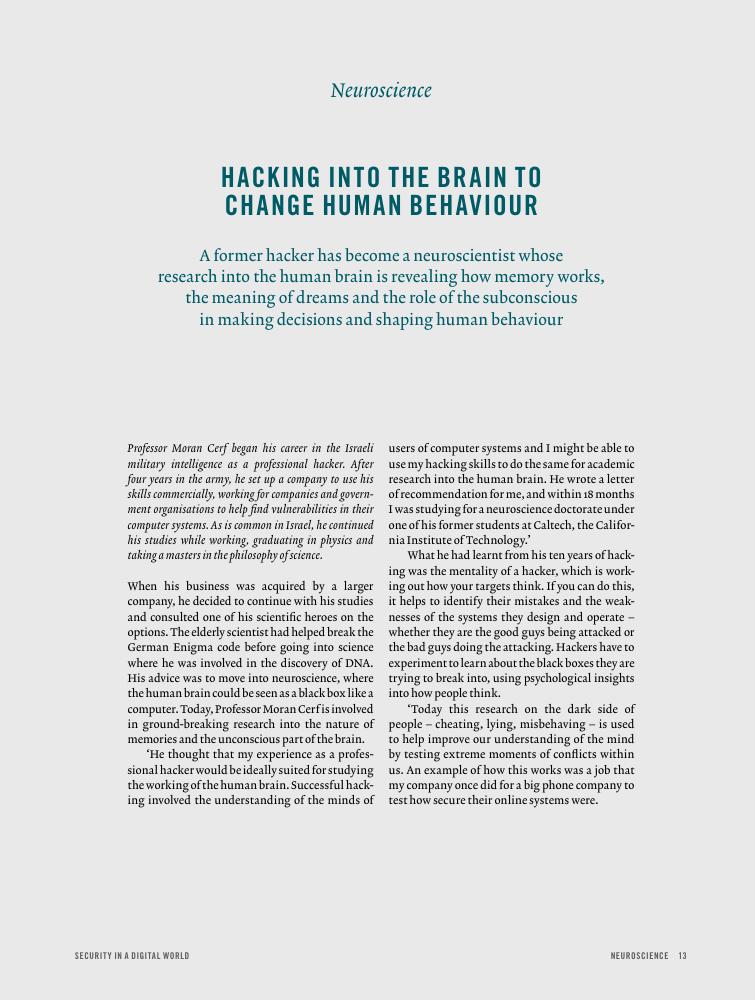 Prof. Cerf profiled in the Pictet Report issue "Security in a Digital World".