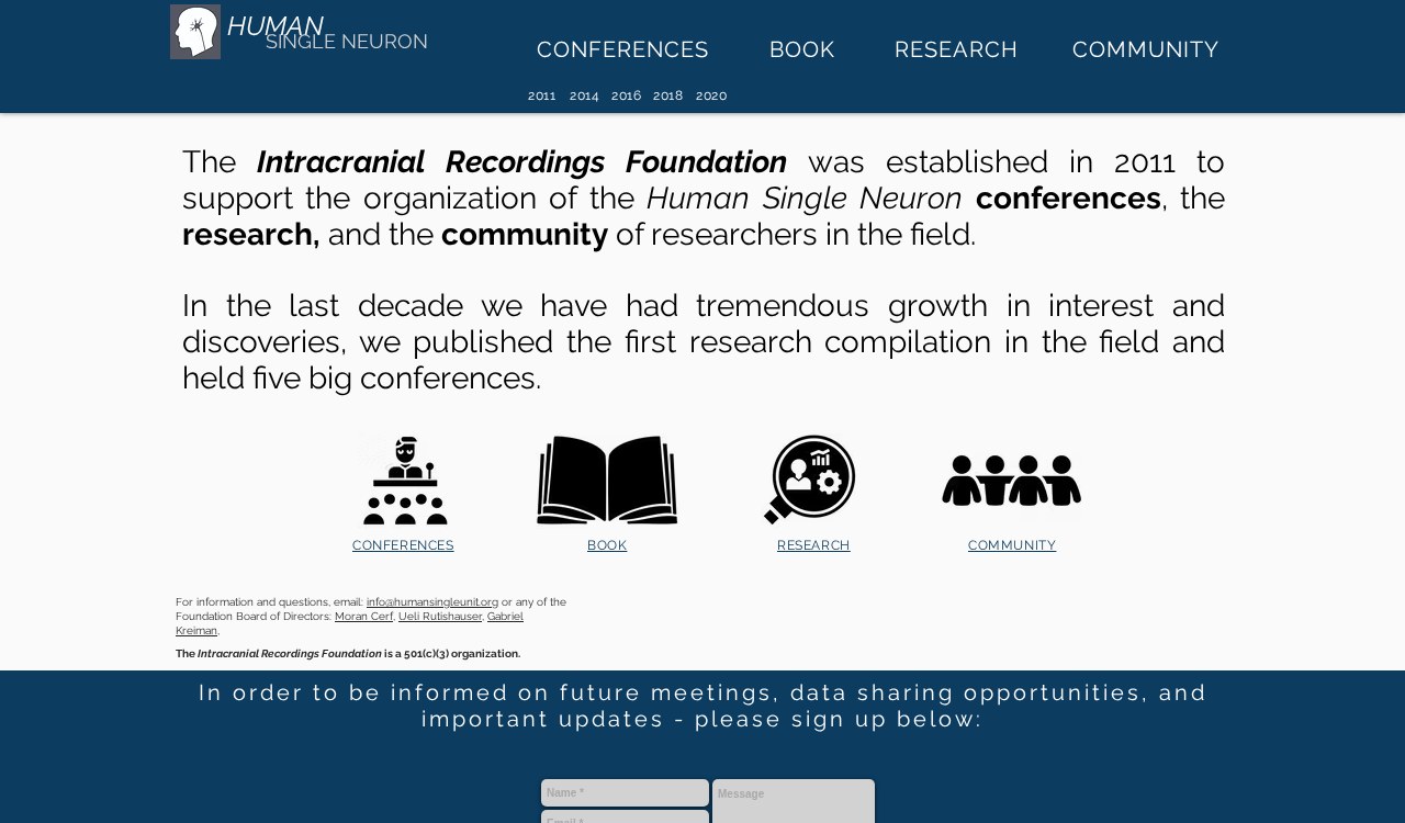 Human Single Neuron website front page